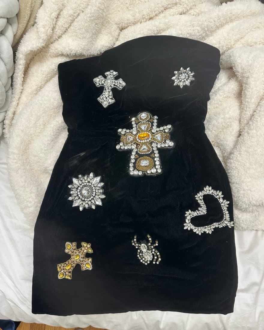 Lurelly Embellished Velvet Dress - Image 5
