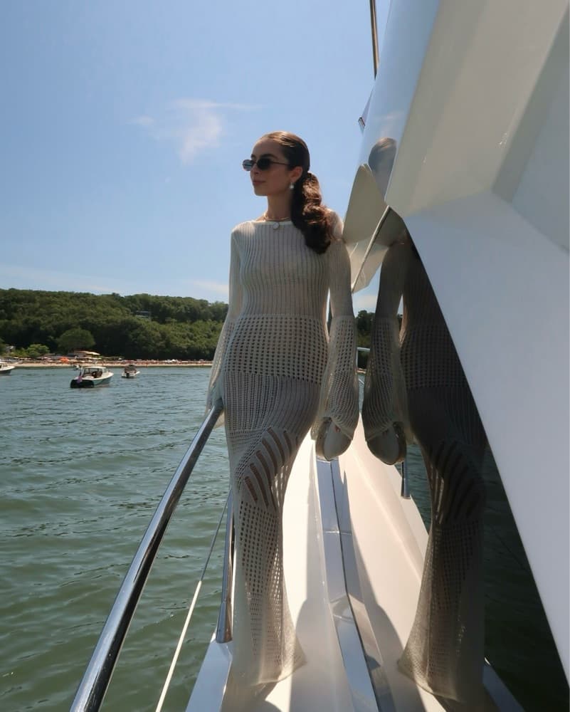 L’Academie Evea Maxi Knit Dress in White - Image 2