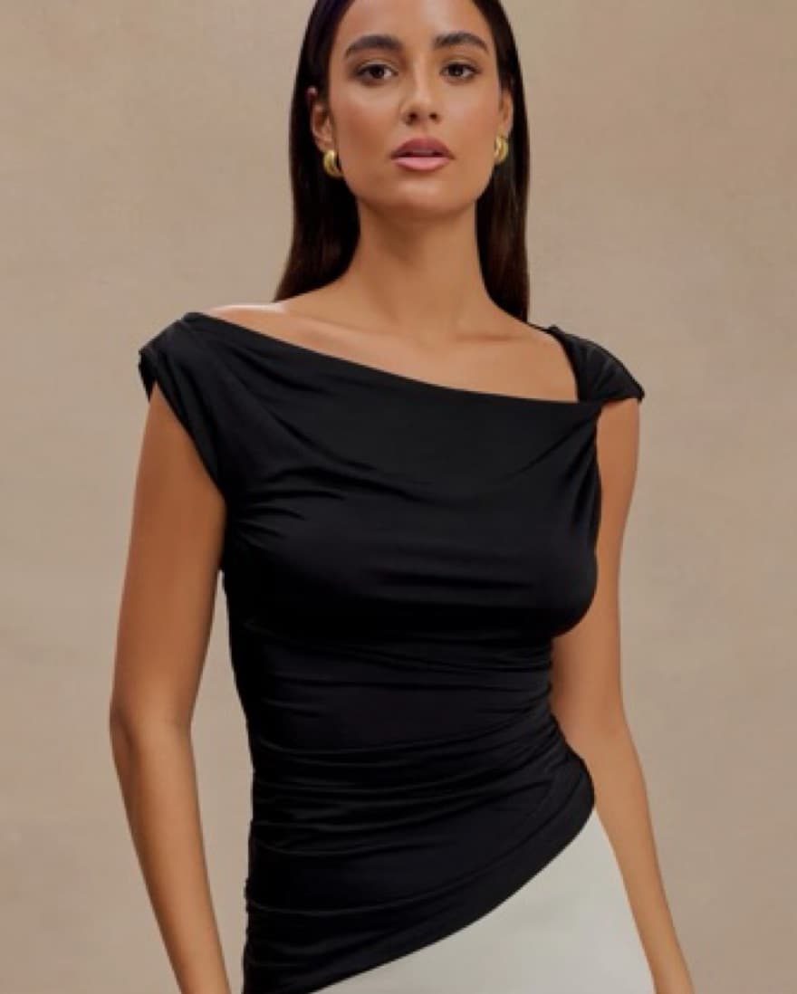 Meshk Black Open Back Top - Image 1