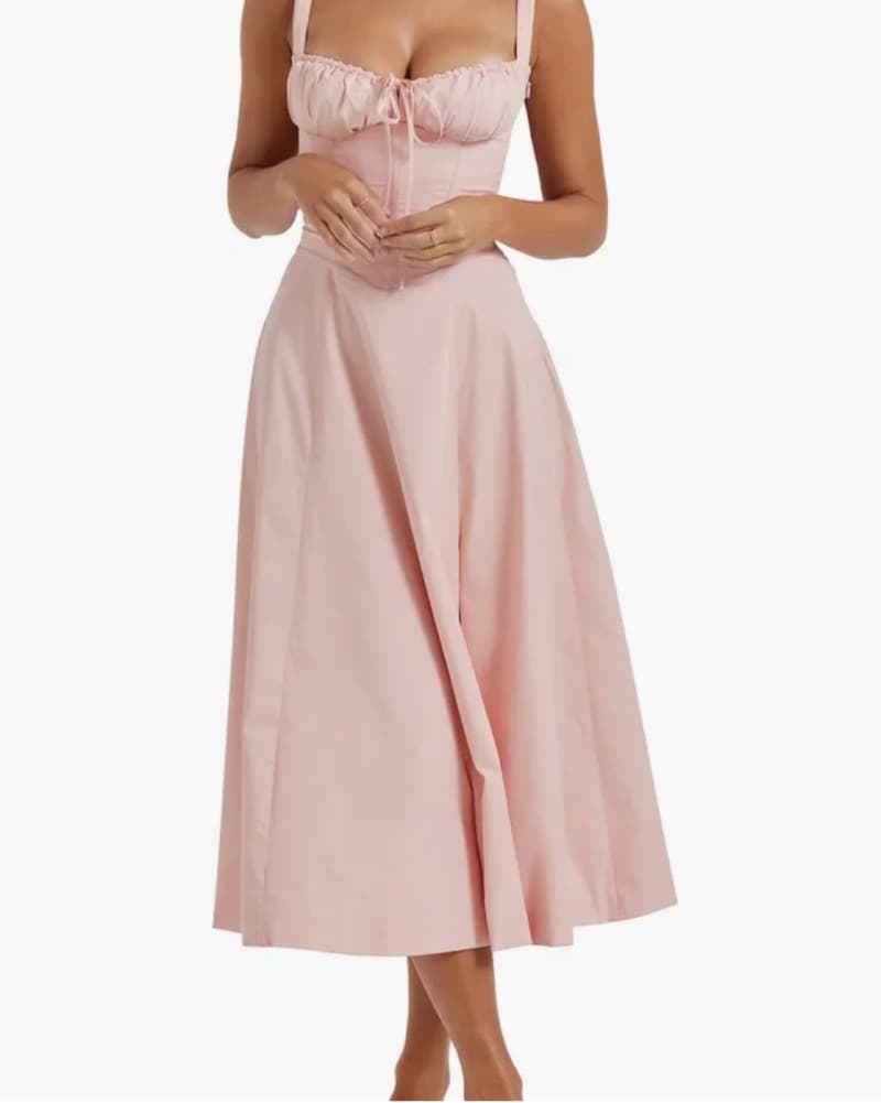 House Of CB Carmen Dress In Pink - Image 2