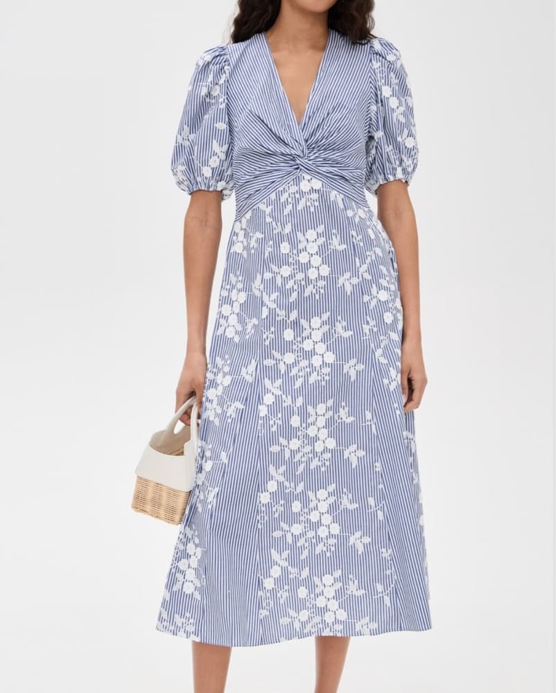 Shoshanna Striped Floral Dion Dress - Image 6