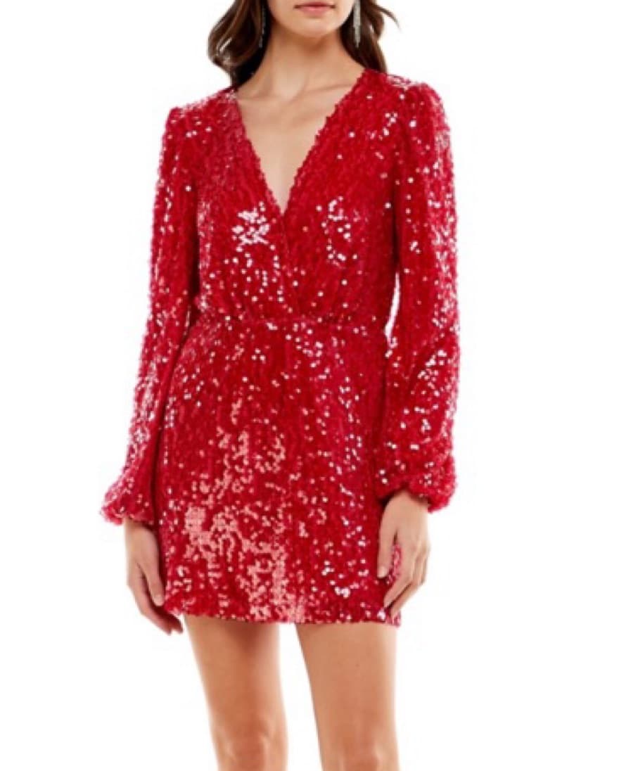 Red Emma Leger Sequin Dress - Image 3