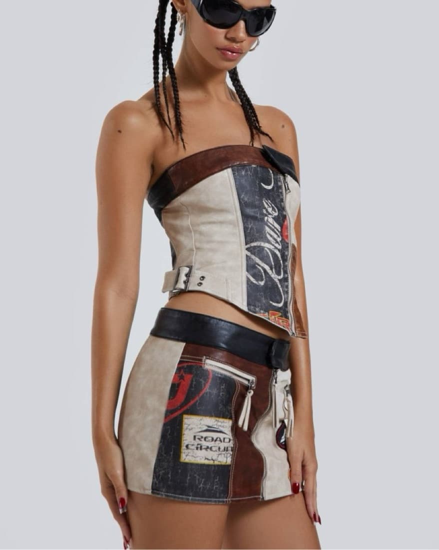 Jaded London Leather Moto Skirt - Image 3