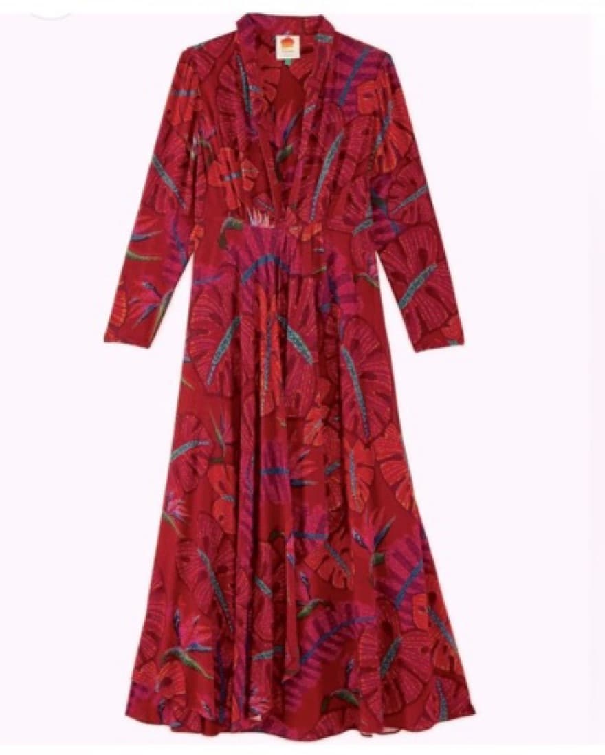 Farm Rio Delicate Leaves Maxi Dress - Image 1