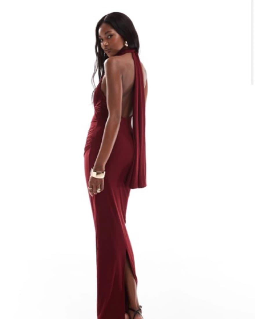 Wine Red Maxi Gown - Image 2