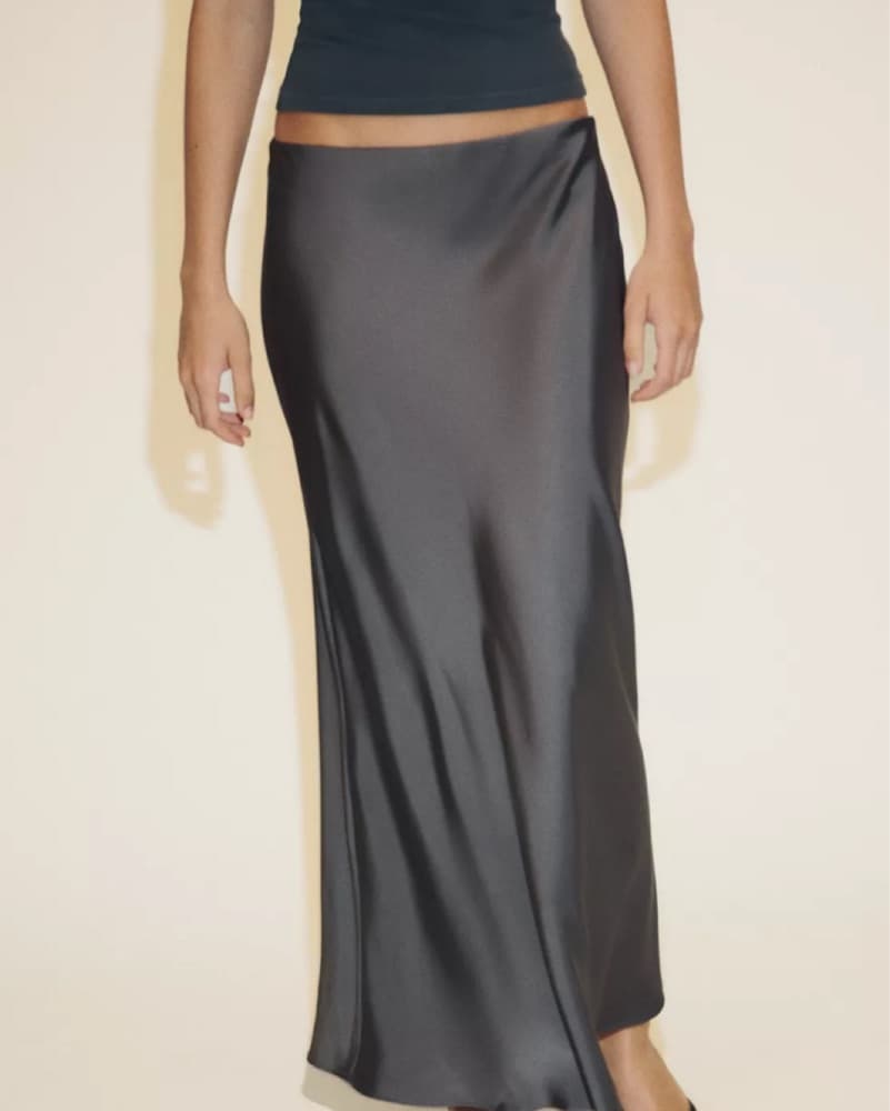 Satin Midi Skirt  - Image 2