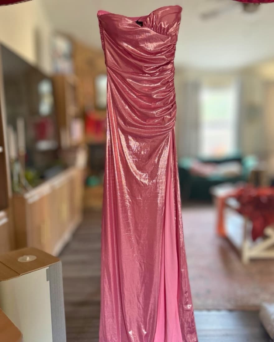 Metallic Pink Retrofete Gown - Image 3