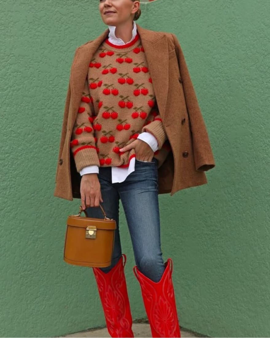 La Double J Cherry Alpaca Sweater - Image 1
