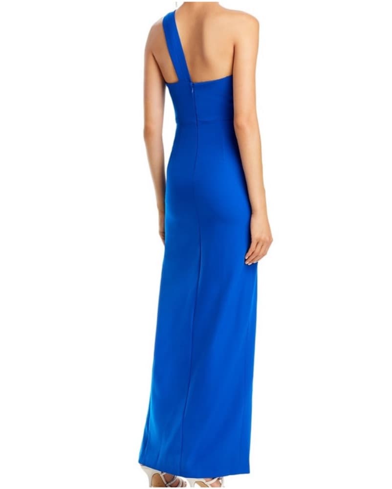 Vibrant One-Shoulder Blue Gown - Image 3