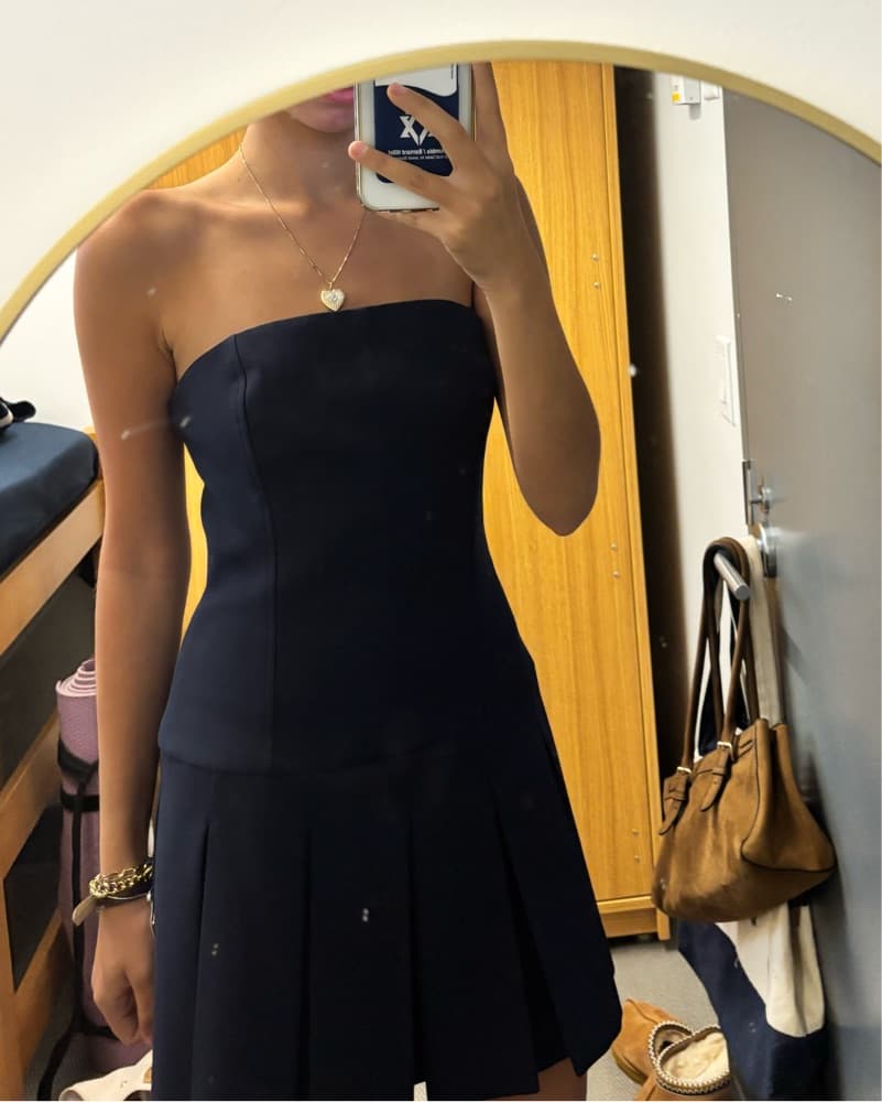 Aritizia Strapless Navy Mini Dress - Image 2