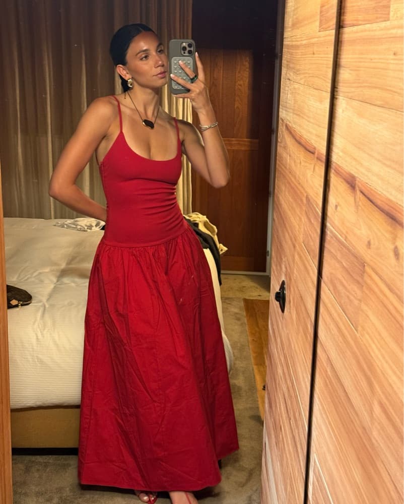 Red Drop Waist Dress Revolve - Image 1