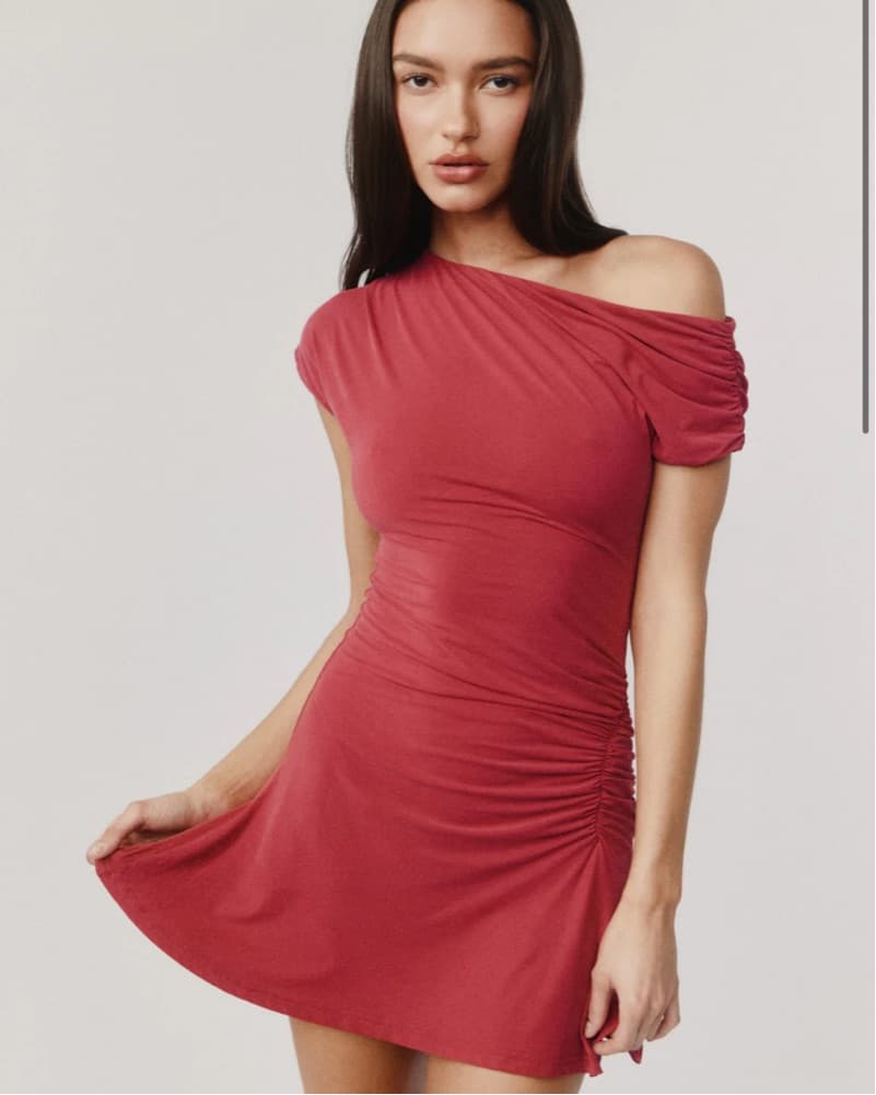 With Jean Camilia Dress Red - Image 1