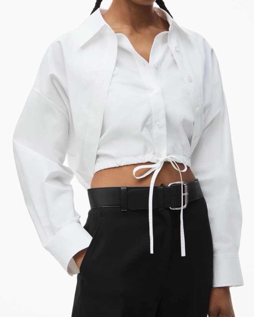 Alexander Wang Double Layered Crop Shirt - Image 2