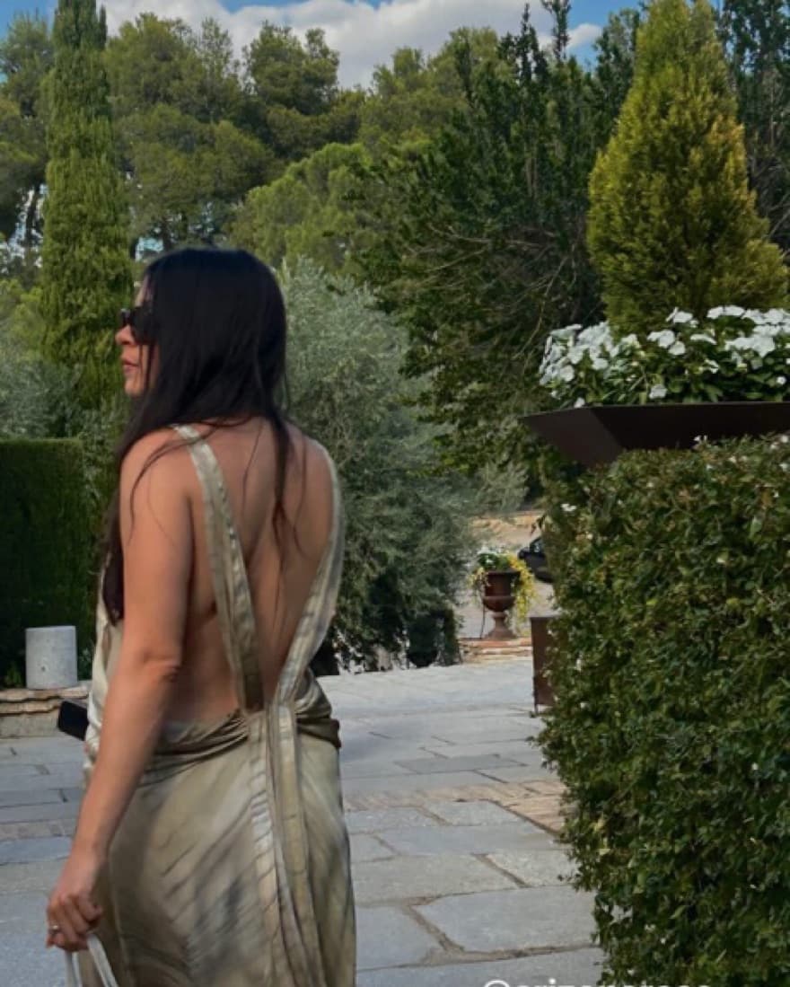 Deep V Satin Dress - Image 2