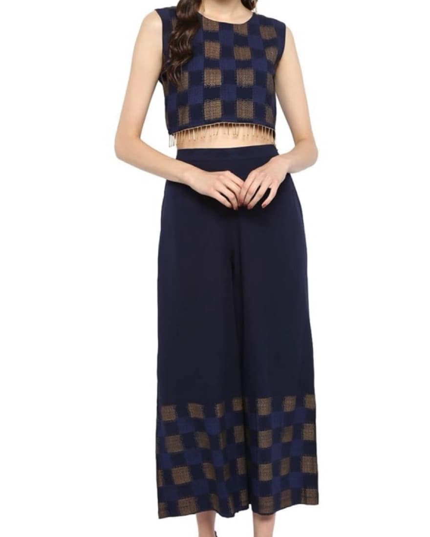 Indian Crop Top Pallazo Pant Set  - Image 3