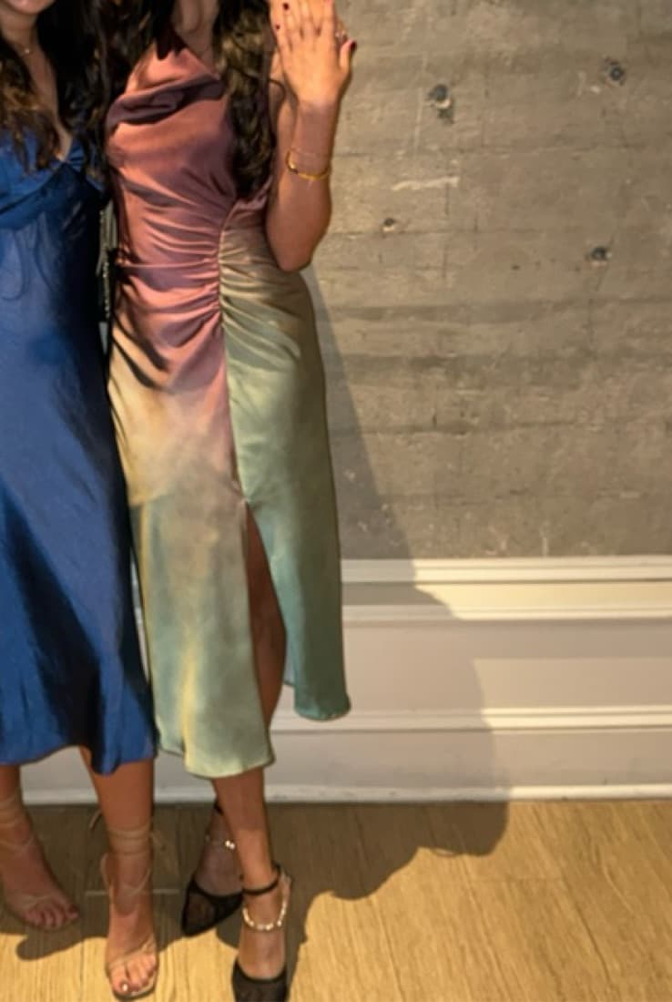Satin Effect Midi Tie Dye Dress  - Image 2