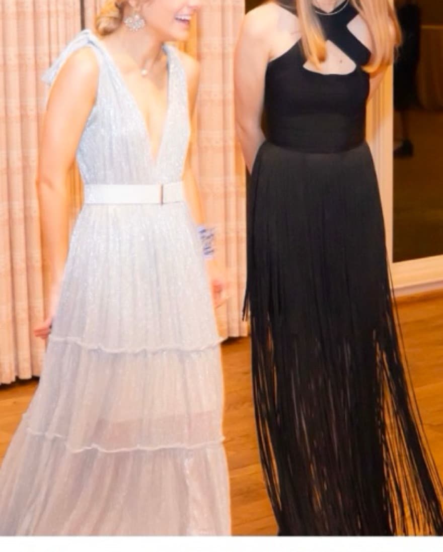 Sabina Musayev Helena Dress in Silver - Image 4