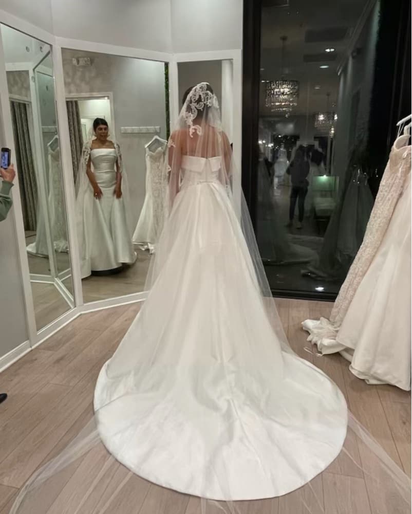 Elegant Satin Wedding Gown - Anne Barge - Image 3