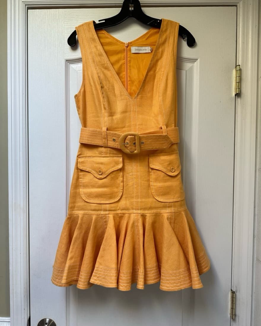 Zimmermann Sz 1 Mango Mini Belted Dress - Image 4