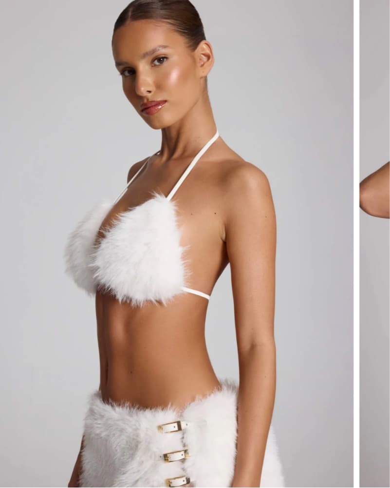 Oh Polly Faux Fur Triangle Bralette  - Image 6