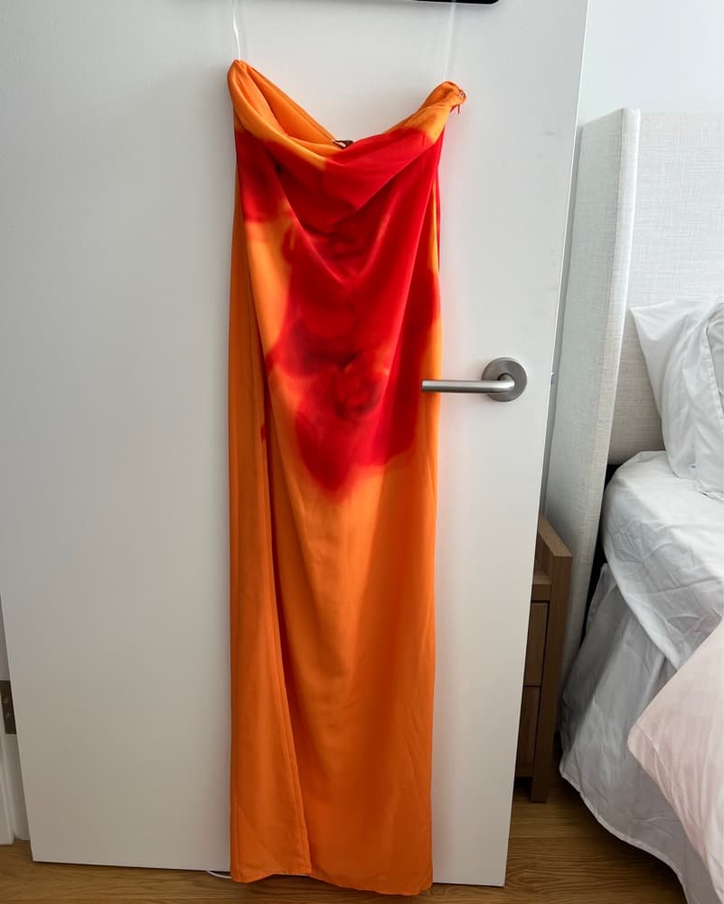 Meshki Amaya Strapless Chiffon Maxi Dres - Image 4