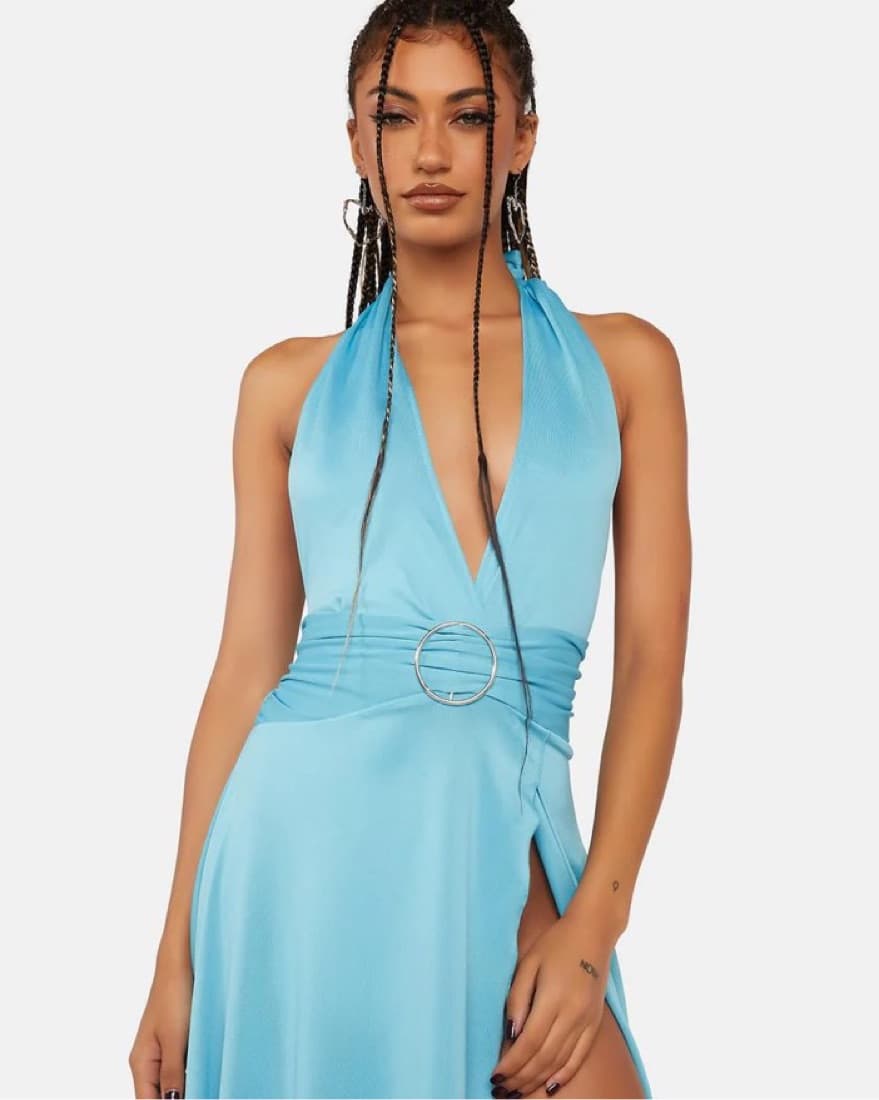 Jaded London Blue Halter Dress - Image 1