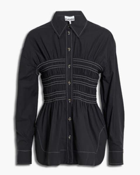 Ganni Organic Cotton-poplin Shirt Black - Image 2