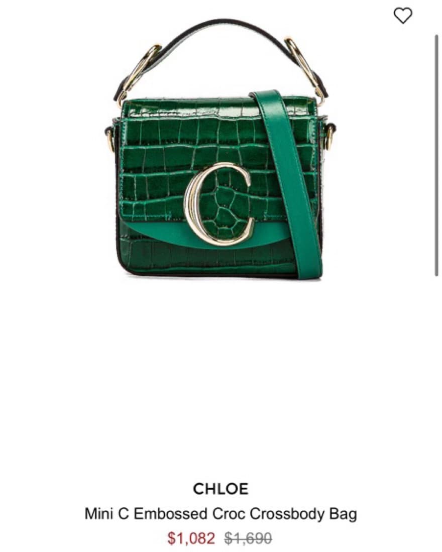 Green Chloe Mini C Croc Purse - Image 6