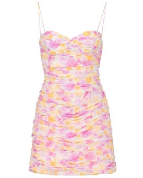 Magda Butrym Floral Ruched Crepe Mini  - Image 3