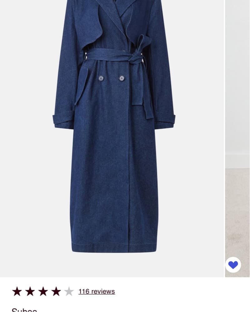 Chic Navy Blue Belted Trench Coat - Subo - Image 2