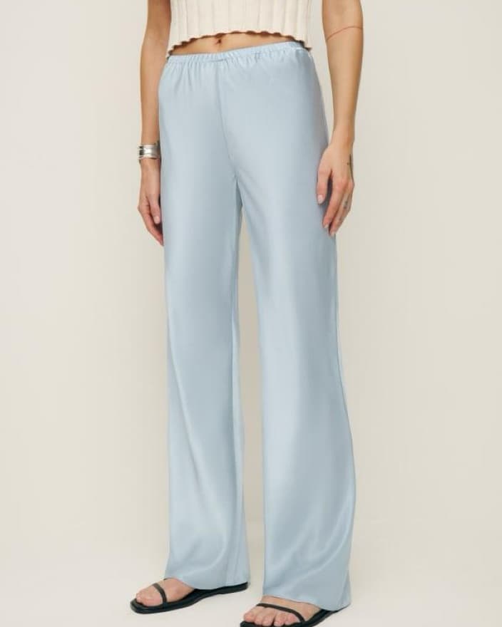 Reformation Mid Rise Silk Pant - Image 1