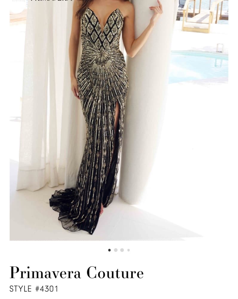 Black and Gold Formal Dress - Image 1