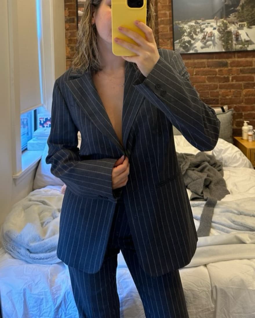 Vintage Pinstripe Blazer & Pant Set - Image 1