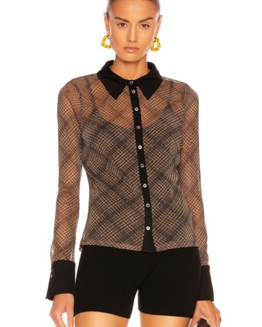 Jonathan Simkhai Tia Shimmer Button Down - Image 1