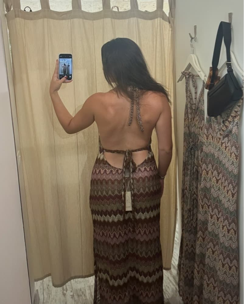 Missoni Dupe Halter Dress - Image 2