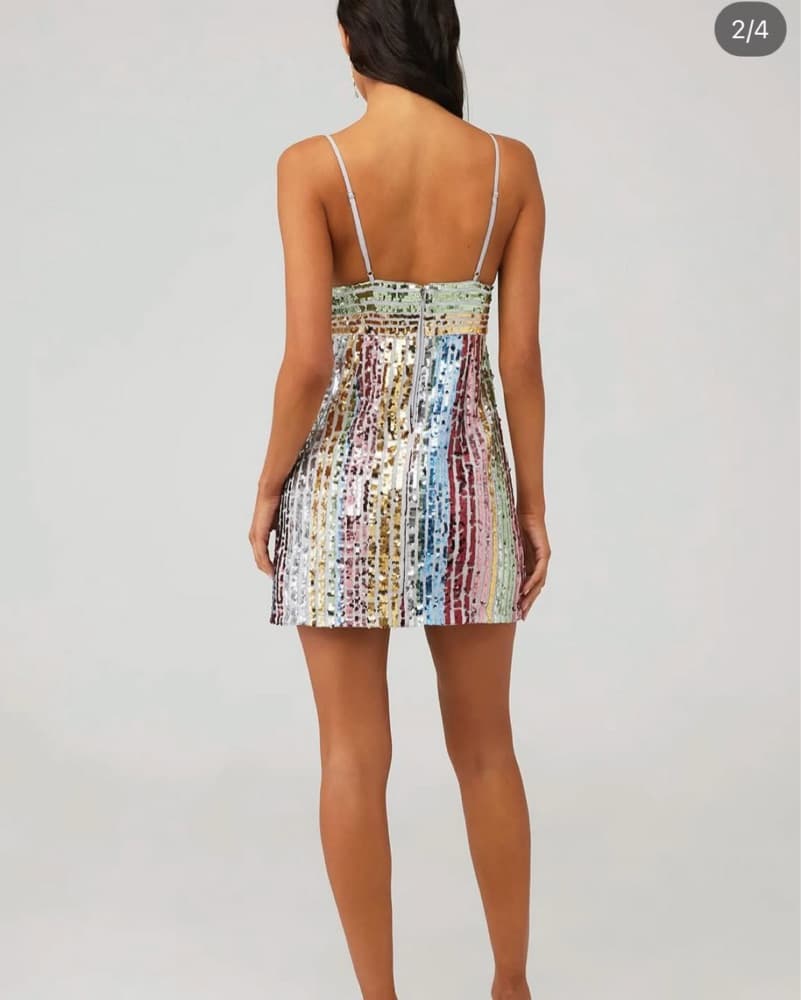 Saylor Rainbow Sequin Dress - Image 2