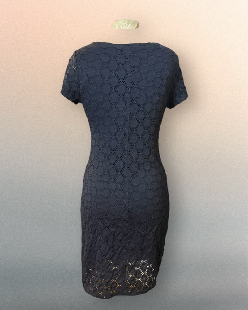 Isaac Mizrahi Navy Blue Crochet Dress - Image 2