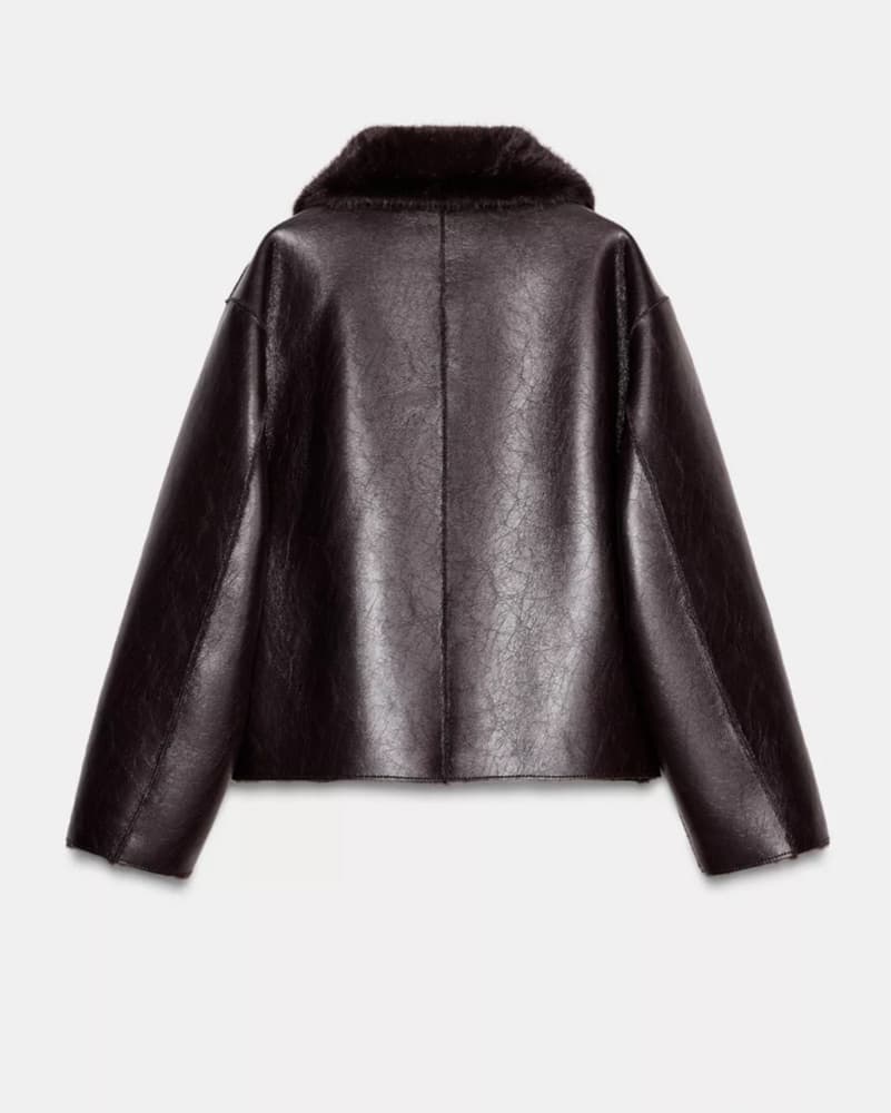 Zara Faux Fur/ Leather Reversible Jacket - Image 5