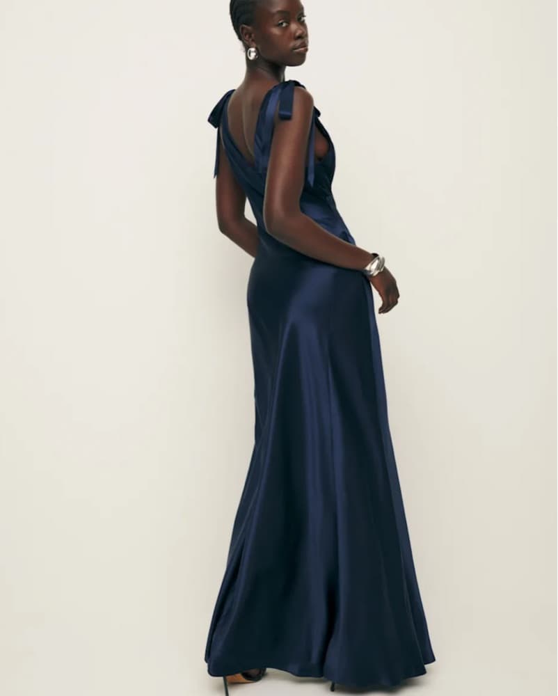 Navy Silk Formal Dress Reformation - Image 3