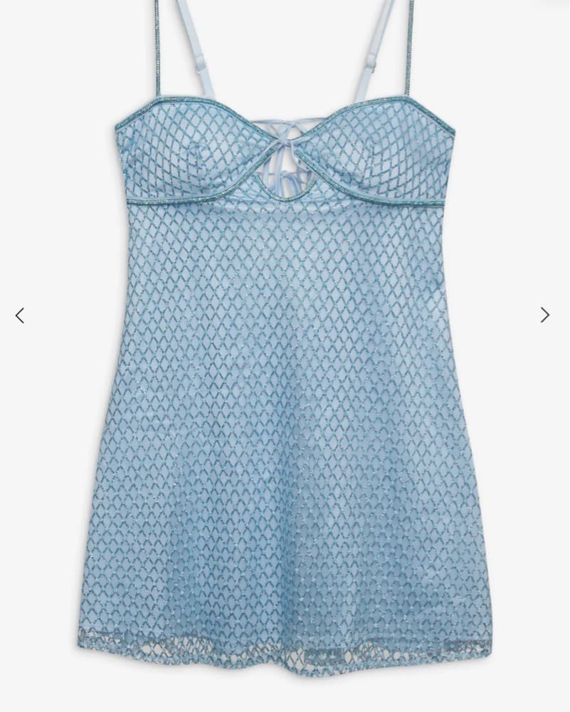 Sparkling Mesh Cutout Mini Dress - Image 2