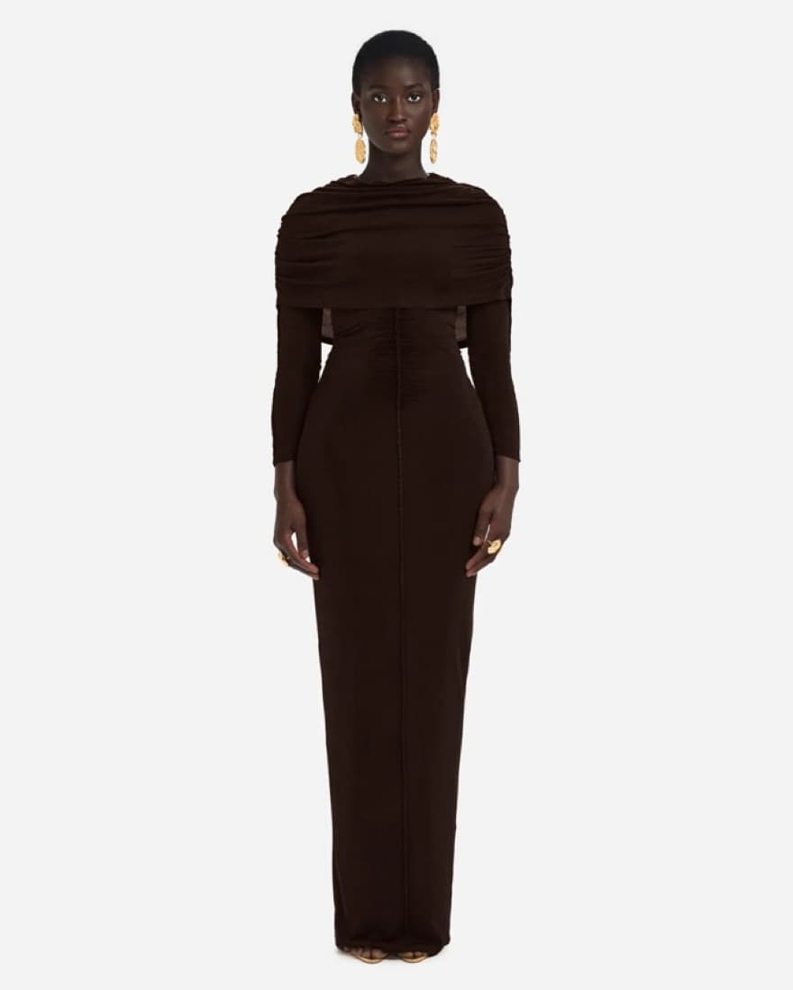 Elegant Draped Maxi Dress - Image 1