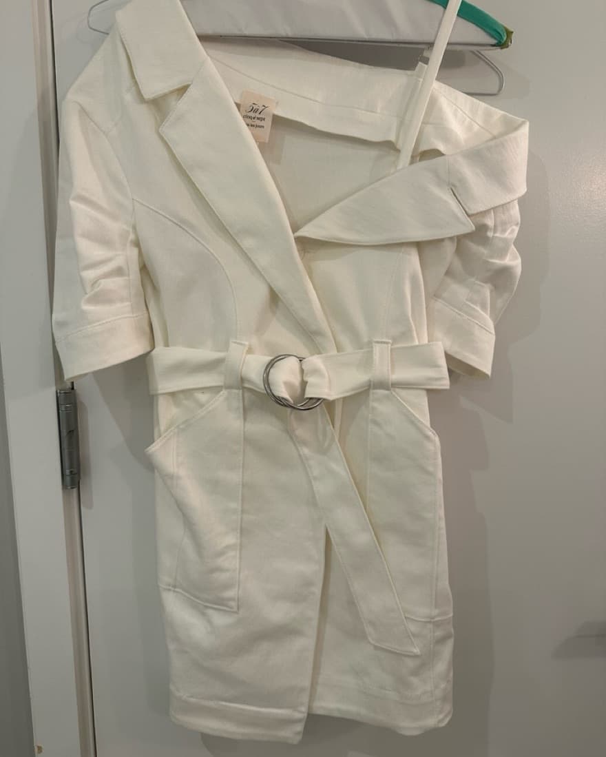 Cinq A Sept White Denim Dress - Image 2