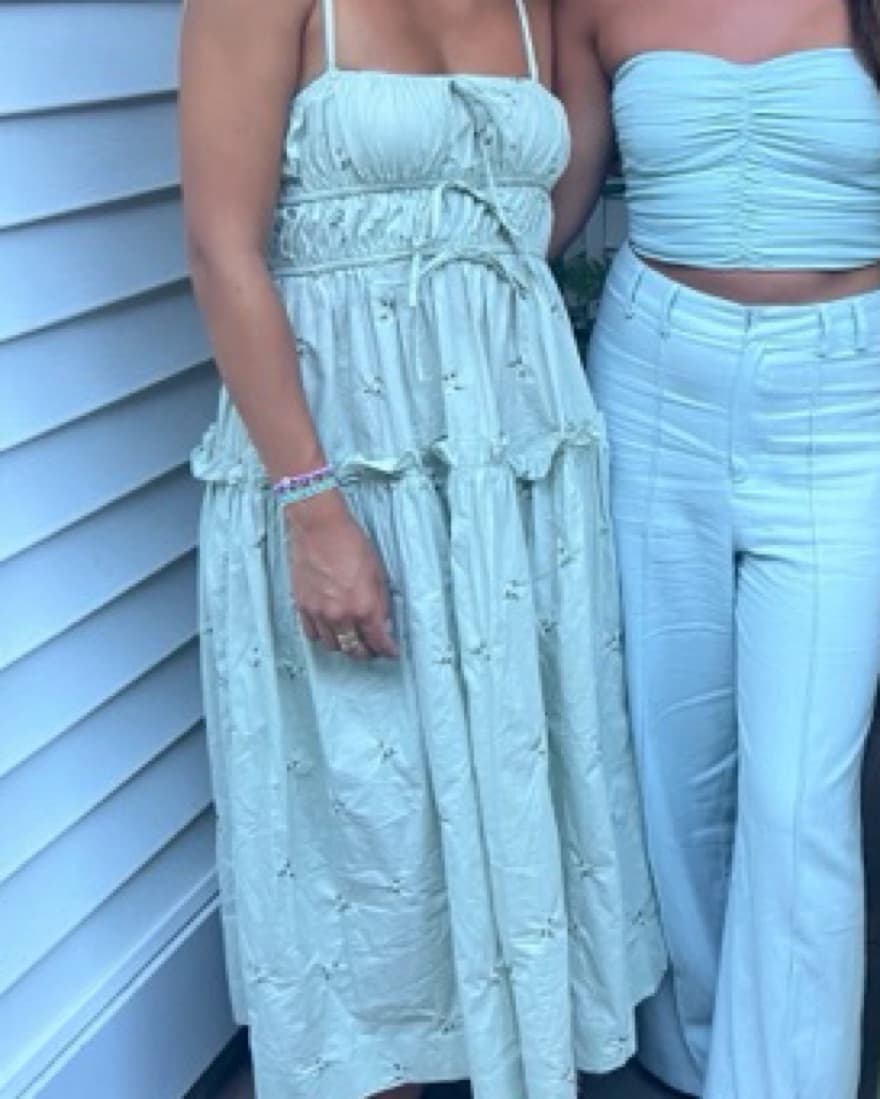 Sage Green Floral Midi Dress  - Image 4