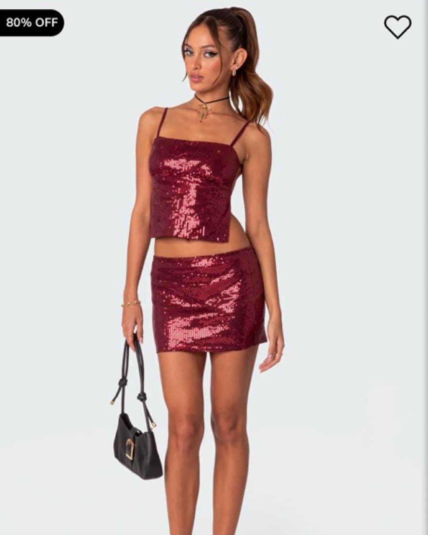 Edikted Red Sequin Top  - Image 1