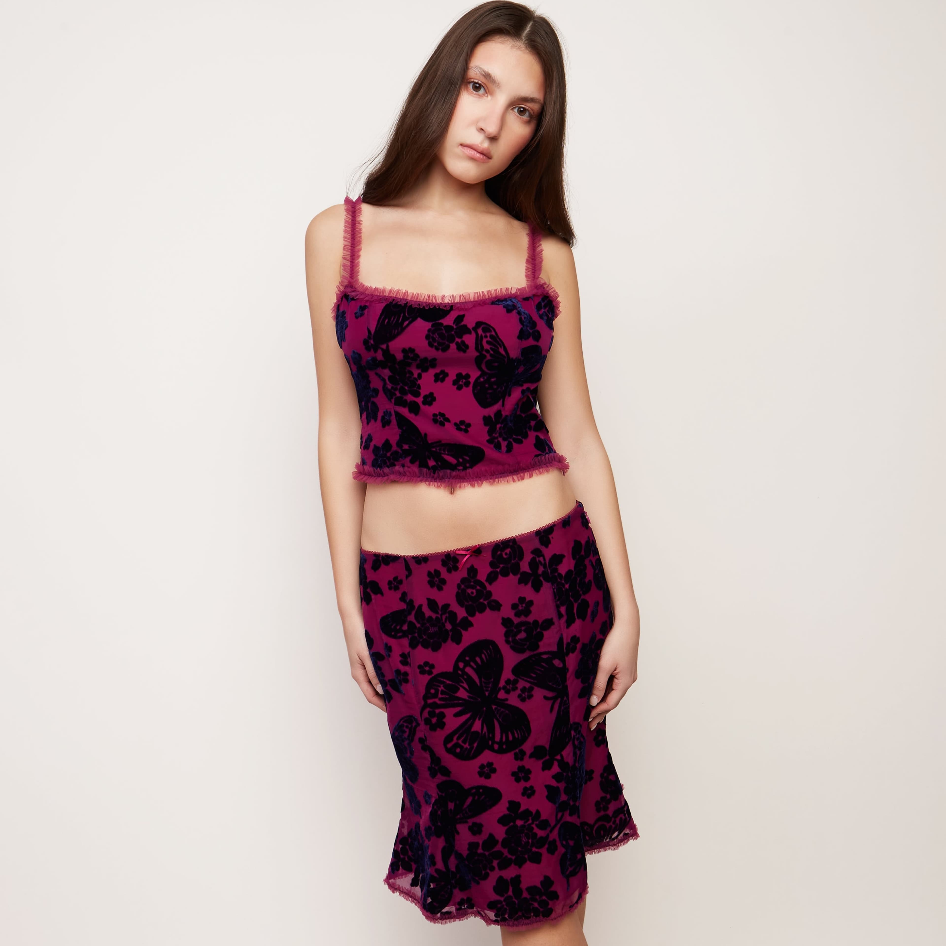 Danielle Guizio Velvet Butterfly Burnout - Image 1