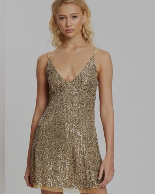 Gold Sequin Dress - Image 5