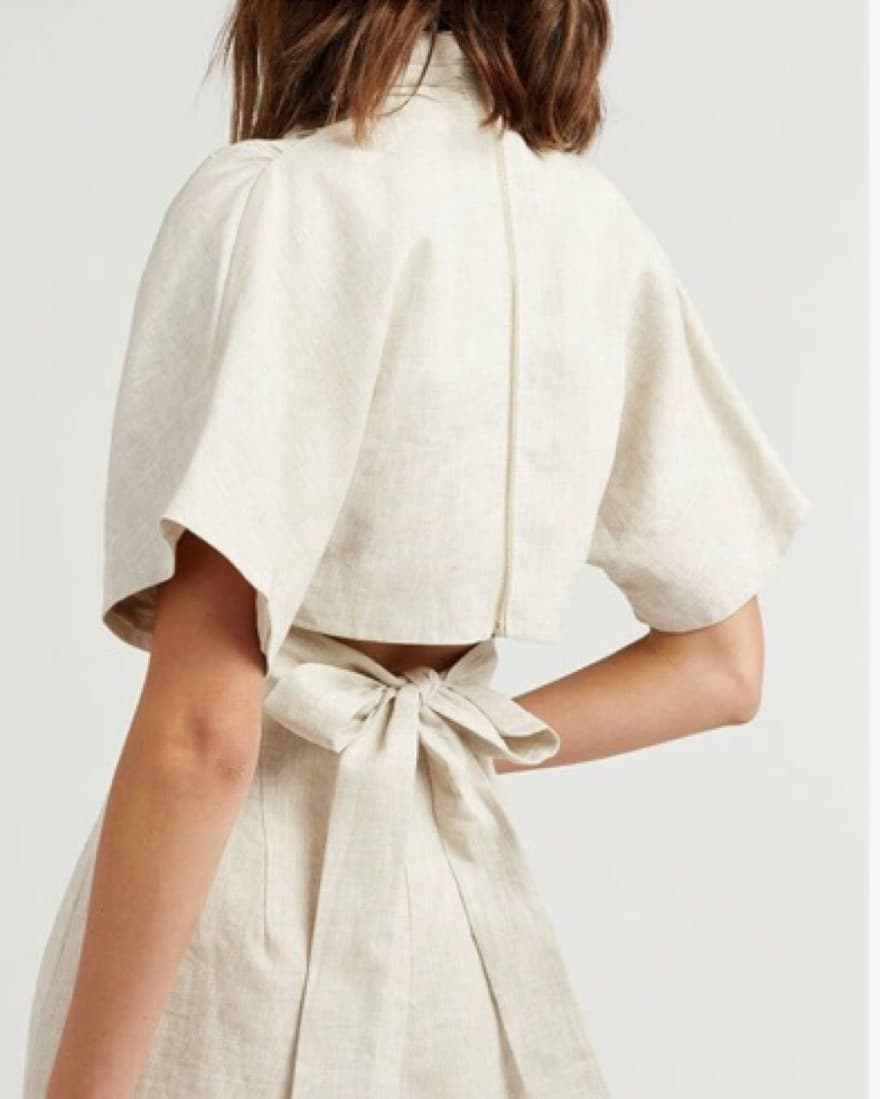 Dissh Rome White Linen Crop Top  - Image 2