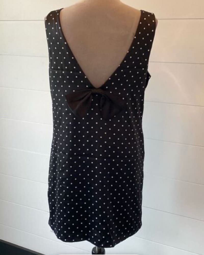 Polka Dot Bow Back Mini Dress - Image 5