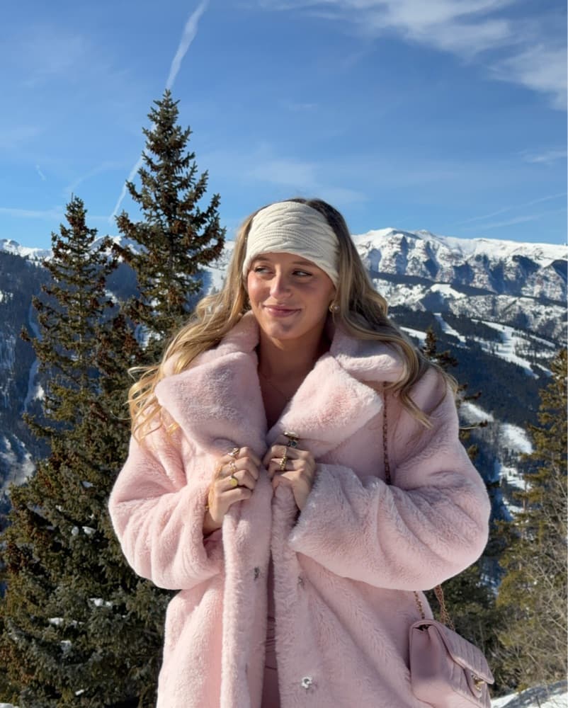 Pink Fur Long Coat - Image 6
