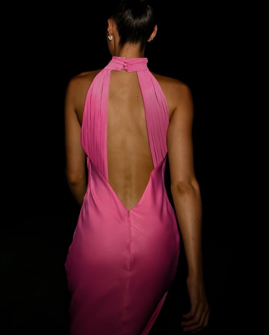 Meshki Pink Halter Dress - Image 4